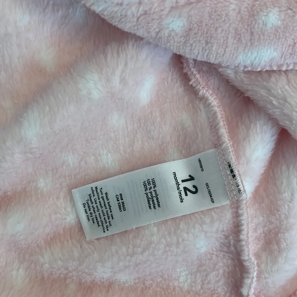 NWOT 12mo Pink Baby Vest with Hood from Carter’s